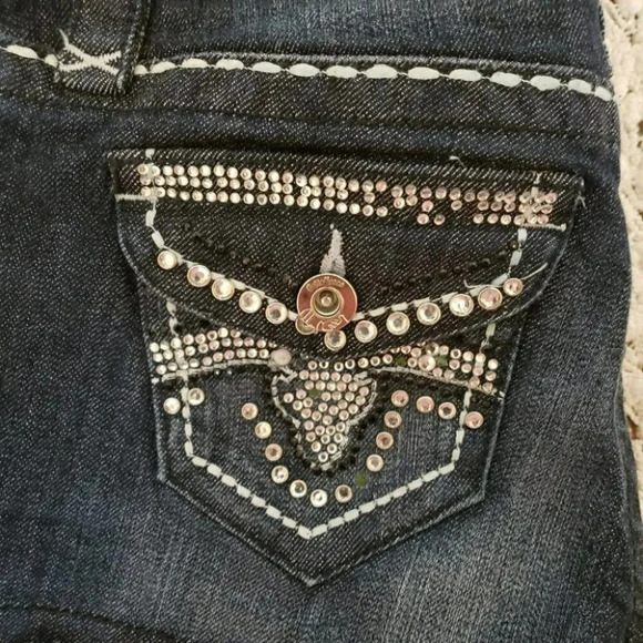 Cello 2‎ blue jeans embellished denim shorts - Picture 4 of 4